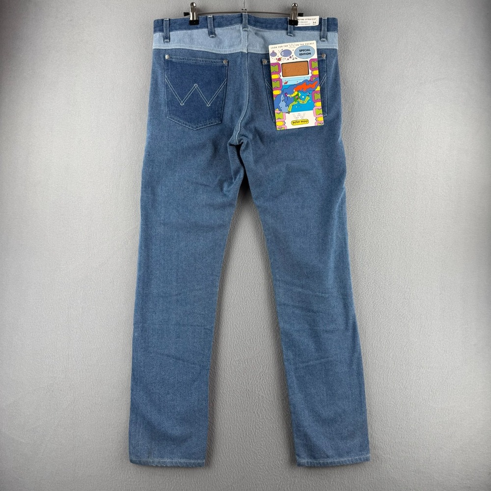 Peter Max x Wrangler Jeans Mens 34x32 Retro Straight Leg New With Tags